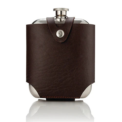 Stainless Steel Leather Flask
