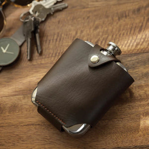 Stainless Steel Leather Flask