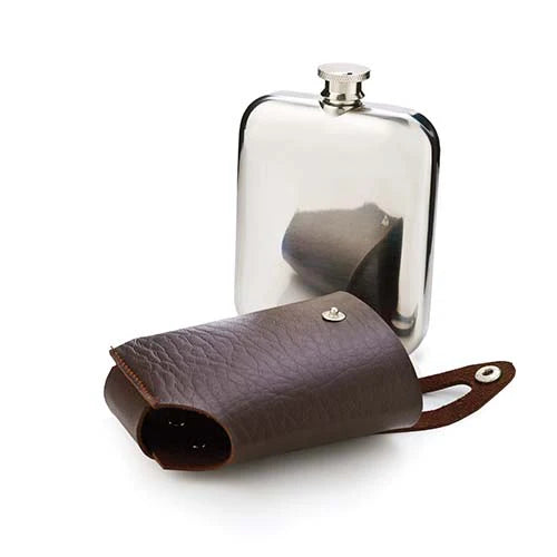 Stainless Steel Leather Flask
