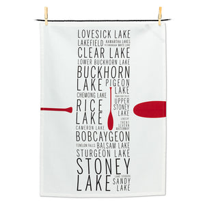 Cottage Lake Names Tea Towel